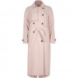 River Island light pink oversized trench coat ~ belted spring coats ~ chic outerwear