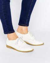 Lost Ink Hannah White Lace Up Flat Shoes -very smart – very swish!