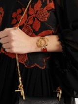 CHLOÉ Marin bracelet. Designer bracelets | modern style jewellery | gold tone brass & red leather