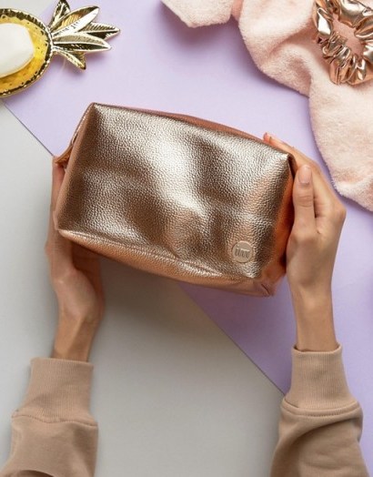 Mi-Pac Wash Bag in Rose Gold – just because it’s gold! - flipped