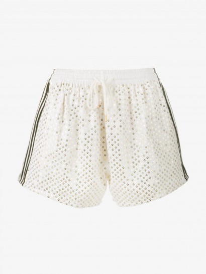 Ashish White Sequin Embellished Shorts
