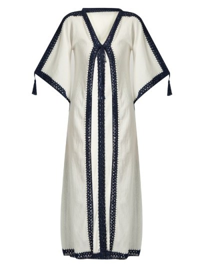 ANNA KOSTUROVA Sheika cotton-gauze long kimono. Oriental cover ups | pool side cover up | luxe kimonos - flipped