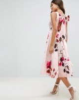 ASOS Bow Back Midi Prom Dress in Floral Print ~ summer statement dresses ~ sleeveless fit and flare ~ flower printed occasion fashion