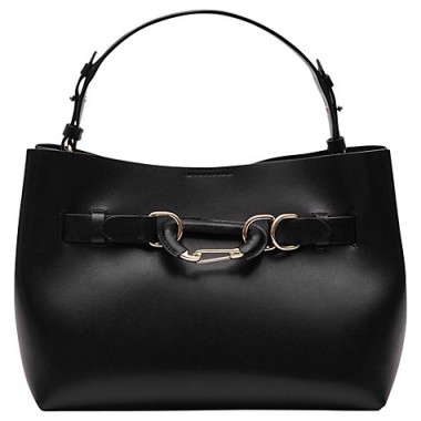 Reiss Broadway Black Leather Tote Bag – stylish bags – chic handbags