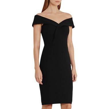 Reiss Haddi Off The Shoulder Dress in Night Navy ~ bardot cocktail dresses ~ evening fashion ~ chic occasion clothing ~ lbd - flipped