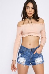 In The Style COSIMIA MID WASH DISTRESSED RIPPED STUDDED DENIM SHORTS ~ blue destroyed shorts ~ summer fashion