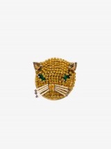 Gucci Crystal Embellished Cat Brooch – designer fashion jewellery – brooches – cool cats – crystals