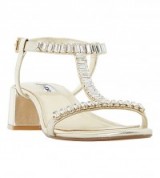 DUNE Malie jewelled metallic leather sandals gold ~ leather jewel embellished strappy sandal ~ luxe summer shoes ~ metallics