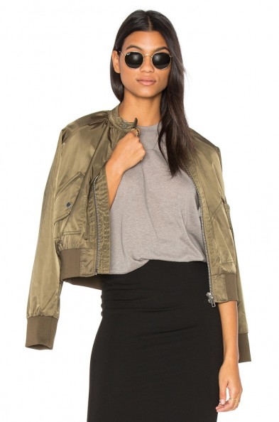 FREE PEOPLE MIDNIGHT BOMBER in MOSS. Casual jackets | outerwear