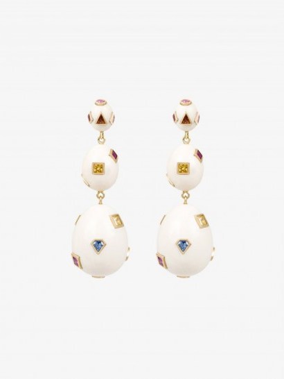 Bibi Van Der Velden Mammoth Eggs Jewel Encrusted Earrings – statement drop earrings – jewelled – luxury jewellery - flipped