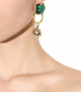 MARNI Green Crystal drop earrings ~ statement jewellery