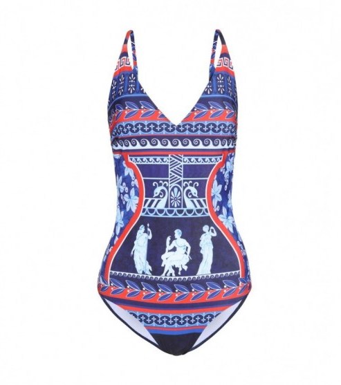 MARY KATRANTZOU Printed one-piece swimsuit ~ printed swimsuits - flipped