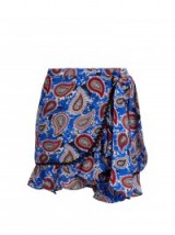 DODO BAR OR Milo paisley-print mini wrap skirt ~ blue silk skirts ~ stylish summer fashion
