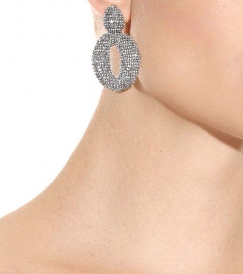 OSCAR DE LA RENTA Beaded clip-on earrings ~ bling jewellery ~ statement accessory - flipped