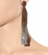 OSCAR DE LA RENTA Tassel clip-on earrings ~ statement drop earrings ~ bling jewellery ~ designer fashion accessories