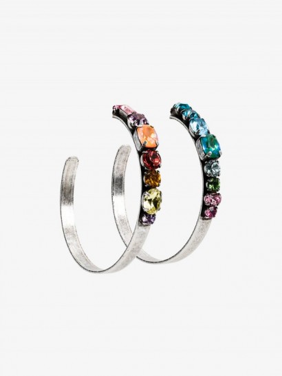 Dannijo Rainbow Hoop Earrings – large multi-coloured crystal hoops – bling jewellery