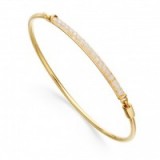 Rainbow Moonstone Biography Bangle. 18 carat yellow gold plated sterling silver bangles | delicate minimalist jewellery