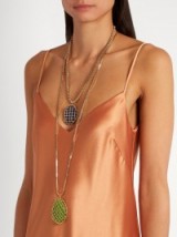 ROSANTICA BY MICHELA PANERO Segreto quartz double-strand necklace ~ long green & blue pendant necklaces ~ statement jewellery ~ large pendants