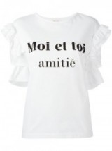 STEVE J & YONI P Moi et Toi T-shirt. White cotton ruffle tee | ruffled t-shirts | casual tops