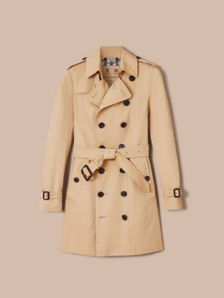 BURBERRY The Sandringham – Mid-Length Heritage Trench Coat Honey ~ classic belted macs ~ British designer coats - flipped