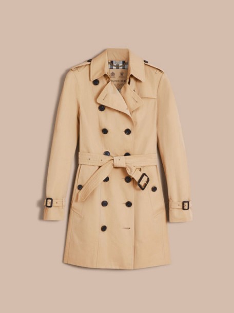 BURBERRY The Sandringham – Mid-Length Heritage Trench Coat Honey ~ classic belted macs ~ British designer coats