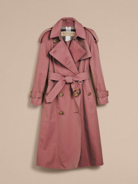 BURBERRY Tropical Gabardine Trench Coat Antique Rose ~ long belted macs ...