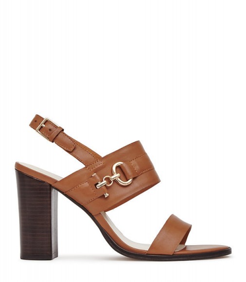 Reiss ADELINA BLOCK-HEEL SANDALS STONE ~ essential tan leather summer sandal