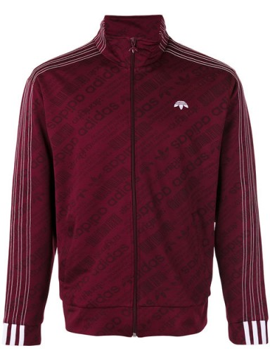 Kourtney Kardashian style ~ ADIDAS ORIGINALS BY ALEXANDER WANG jacquard track jacket maroon, as worn by the reality star visiting Planned Parenthood in Los Angeles, posted on Instgram, May 2017. Celebrity fashion | sports jackets