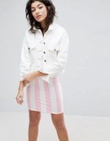 ASOS Denim Cropped Boxy Jacket in White. Casual jackets | on-trend fashion