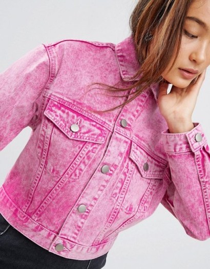 ASOS Denim Jacket in Washed Pink - flipped