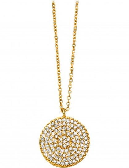 ASTLEY CLARKE Icon 14ct yellow-gold pendant ~ diamond disc pendants ~ luxe jewellery ~ round ~ diamonds - flipped