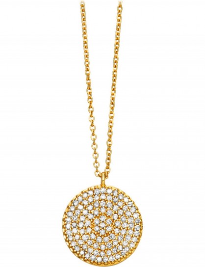 ASTLEY CLARKE Icon 14ct yellow-gold pendant ~ diamond disc pendants ~ luxe jewellery ~ round ~ diamonds
