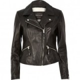 River Island Black leather biker jacket ~ moto jackets