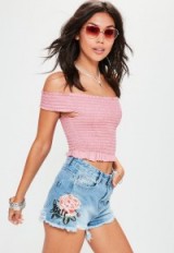 missguided blue sinner high waisted floral embroidered shorts ~ rose embroidery denim ~ summer fashion