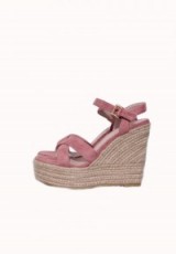 AX PARIS BLUSH CROSS STRAP WEDGES ~ pink high wedge heels ~ wedged summer shoes