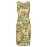 Hobbs Fiona Floral Print Dress Lemon-drop Multi ~ yellow flower print sleeveless dresses