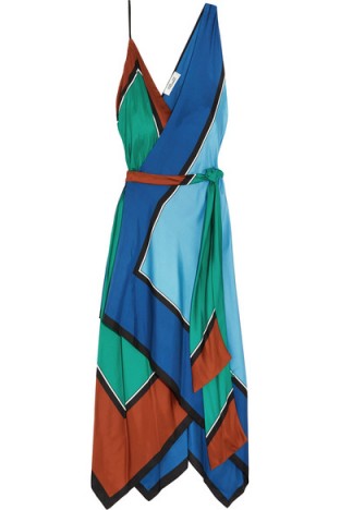 DIANE VON FURSTENBERG Asymmetric printed silk maxi dress – as worn by Kylie Minogue on Instagram, May 2017. Celebrity dresses | star style fashion
