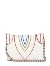 ELENA GHISELLINI FELINA MIGNON COLOR WAVES SHOULDER BAG – white leather handbags – metal chain strap bags – stylish bags