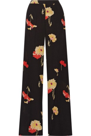 ETRO Printed silk-crepe wide-leg pants. Wide leg floral print trousers | designer fashion
