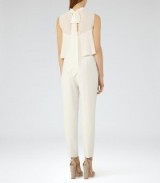 reiss FLAVIA DOUBLE-LAYER JUMPSUIT NEUTRAL ~ chic back tie jumpsuits ~ stylish occasion wear
