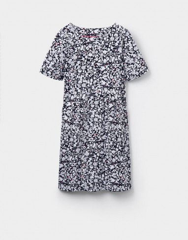 JOULES JULIA PLEATED JERSEY DRESS NAVY MARA DITSY ~ blue floral shift ...