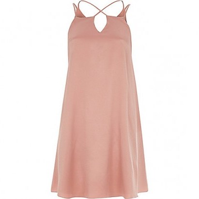River Island Light pink cross strap slip dress – cami dresses - flipped