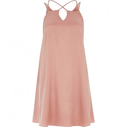 River Island Light pink cross strap slip dress – cami dresses