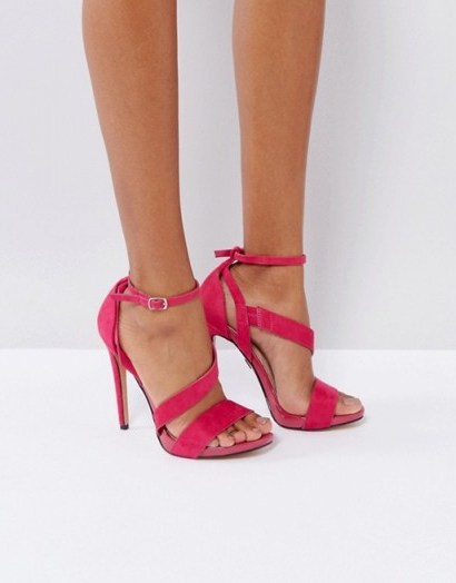 Lost Ink Pink Strappy Heeled Sandals - flipped