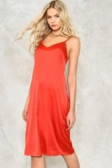 NASTY GAL Love or Just a Game Satin Dress ~ red slip dresses ~ cami style fashion ~ thin strap