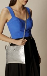 Karen Millen METALLIC CLUTCH BAG – SILVER ~ chic crossbody bags ~ stylish handbags