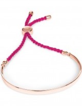MONICA VINADER Fiji 18ct rose gold-plated friendship bracelet rose cerise cord ~ pink corded bracelets ~ chic modern style jewellery ~ stylish accessories