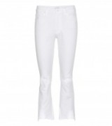 MOTHER The Insider Crop Step Fray jeans. White distressed denim | cropped hem
