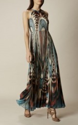 Karen Millen PLEATED MAXI DRESS – MULTICOLOUR ~ long sleeveless occasion dresses ~ summer fashion