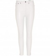 RAG & BONE Leather capris. White cropped pants | luxe crop leg skinny trousers
